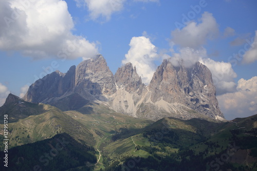 Langkofel Group in the Dolomites in South Tyrol, Italy 
