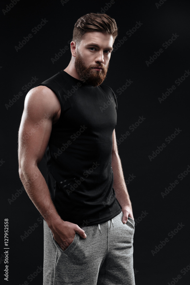 Side view of athletic man Side view of athletic man