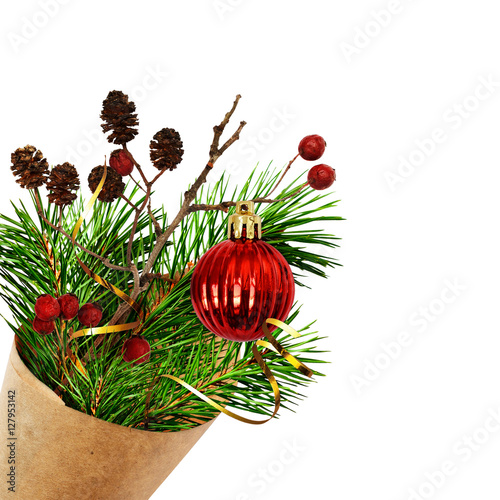 Christmas bouquet with pine...