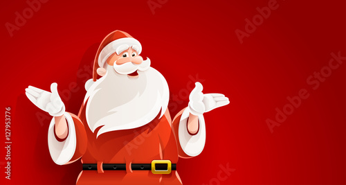 Merry Santa Claus telling christmas story vector