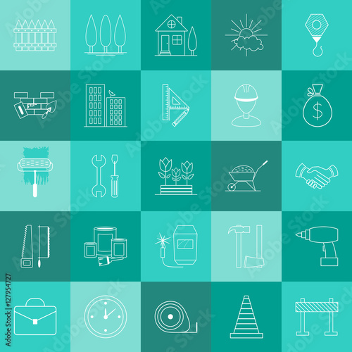 Web icons of construction. Building icons.