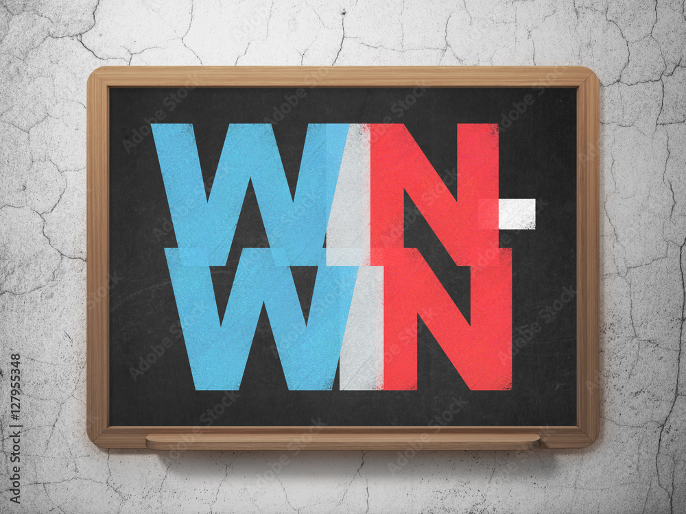 Finance concept: Win-Win on School board background Finance concept: Win-Win on School board background