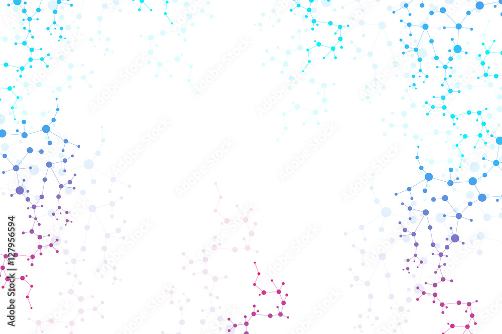 Structure molecule and communication. Dna, atom, neurons. Scientific concept for your design. Connected lines with dots. Medical, technology, chemistry, science background. Vector illustration. Structure molecule and communication. Dna, atom, neurons. Scientific concept for your design. Connected lines with dots. Medical, technology, chemistry, science background. Vector illustration.