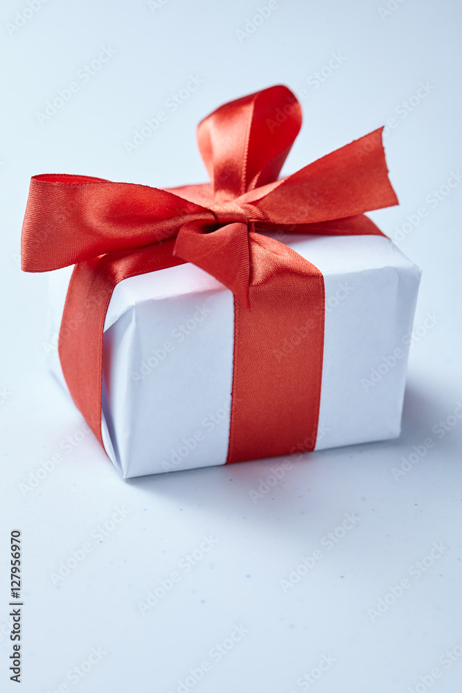 present with red bow present with red bow