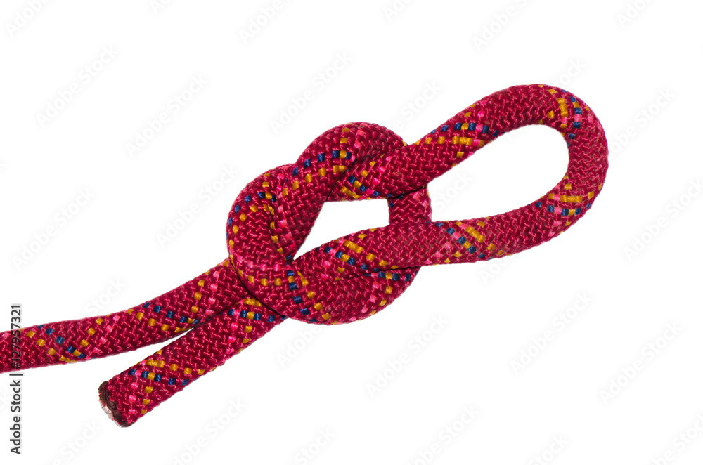 simple knot red rope. simple knot red rope.