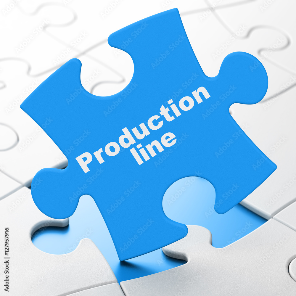 Manufacuring concept: Production Line on puzzle background Manufacuring concept: Production Line on puzzle background
