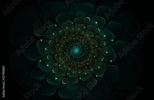 abstract green fractal flower computer generated image © k_alinochka_13