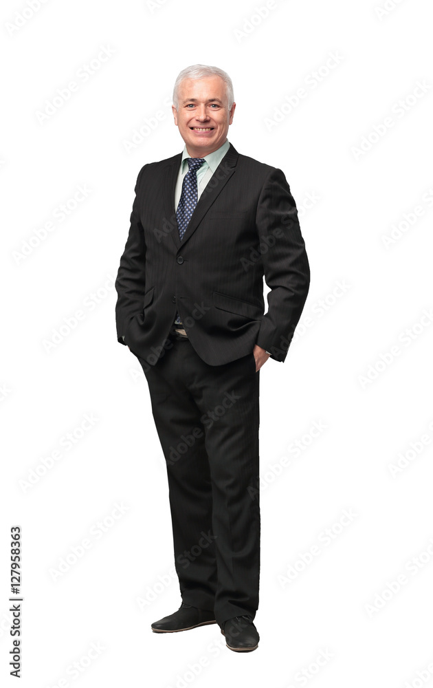 Portrait of an elegant mature business man on white background Portrait of an elegant mature business man on white background