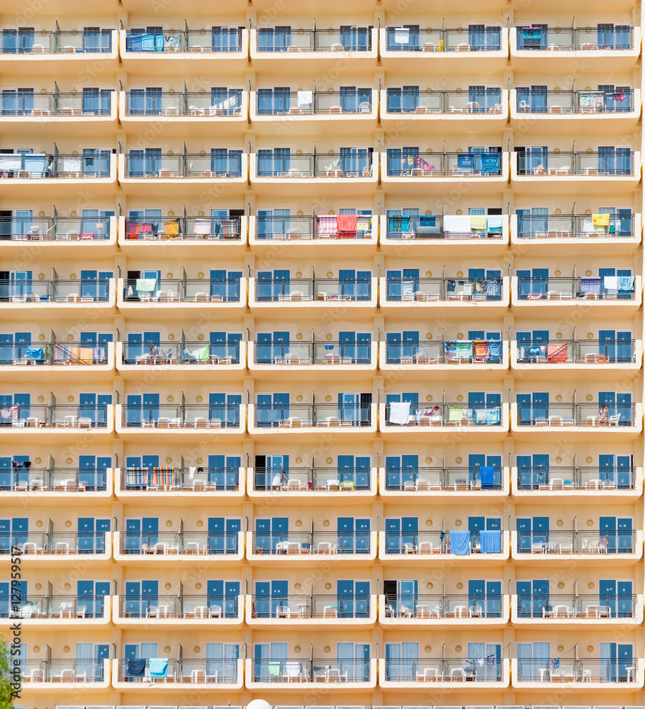 Apartment balconies.