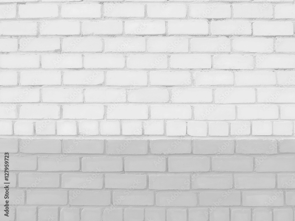 Naklejka premium White pale brick background with copy space for your text and images.
