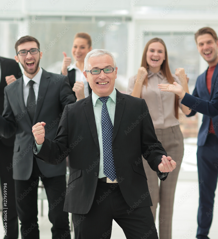 Successful business people looking happy and confident Successful business people looking happy and confident