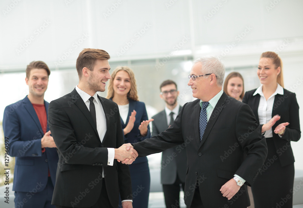 The team of the successful people with their boss The team of the successful people with their boss