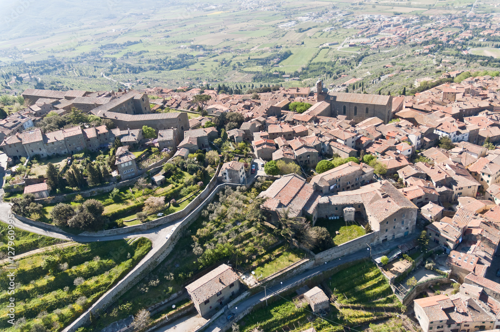 the medieval town of Cortona in Tuscany - Italy