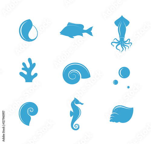 Sea. Icon set