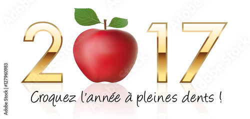 2017 - Carte de vœux - Santé - Vie saine - Croquez l'année à pleines dents - 