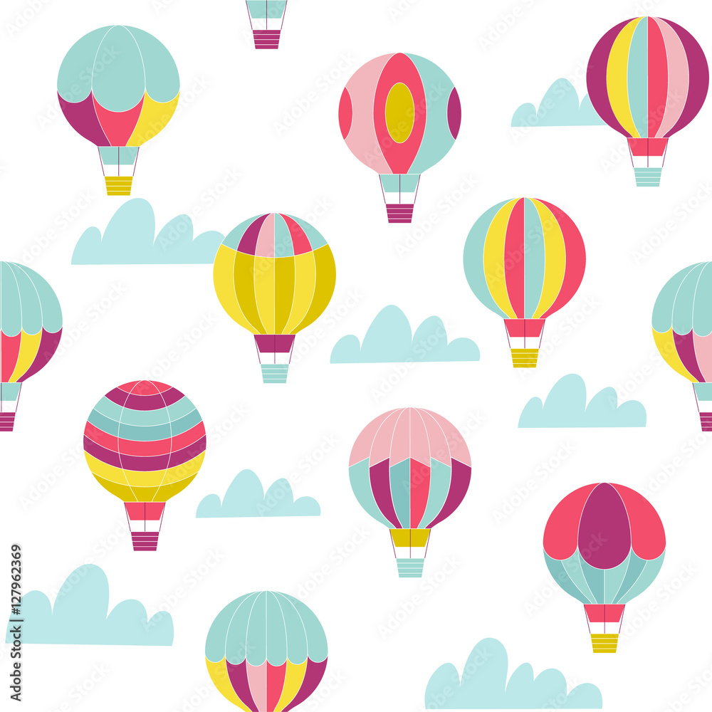 Naklejka premium Hot air ballon pattern