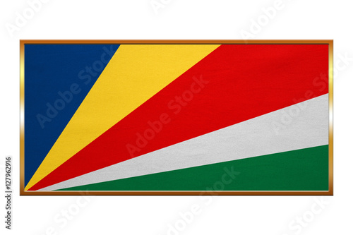 Flag of Seychelles , golden frame, fabric texture Free Download Flag of Seychelles , golden frame, fabric texture - GFXLoad