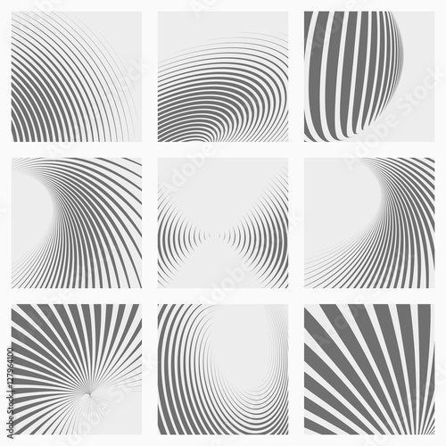 Set of striped abstract forms