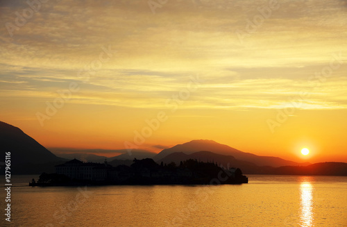 Sunset light over Lake Maggiore, Italy, Europe © Rechitan Sorin
