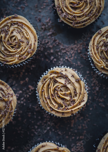 chocolate cupcakes on baking tray
