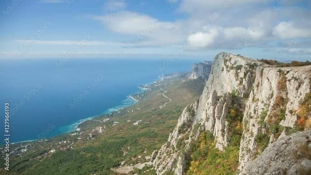 Clouds float over the sea and the mountains. Timelapse. Clouds float over the sea and the mountains. Timelapse.