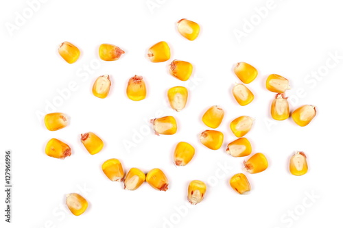 Fotografía Corn kernels isolated on white background