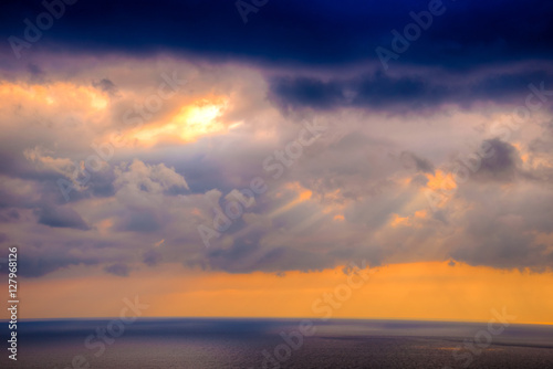 Storm sunrise over the sea