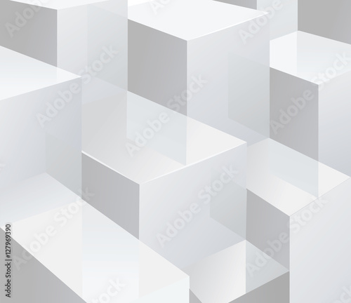 White Cubes with Text Information.