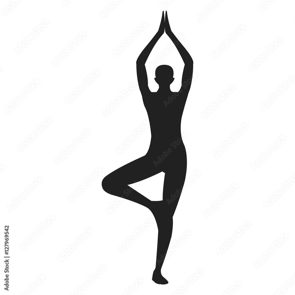Silhouette of the meditate person isolated vector on the white background Silhouette of the meditate person isolated vector on the white background