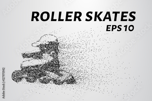Roller skates of the particles. Roller skates consist of circles and dots. Vector illustration