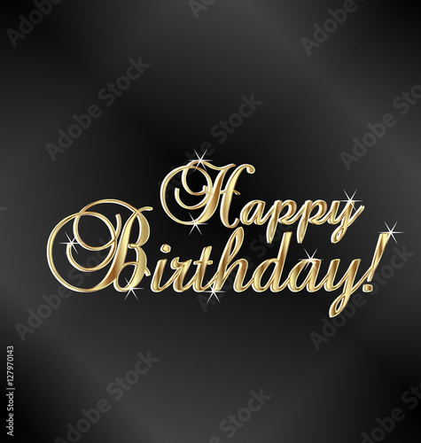 Happy birthday gold words vector design