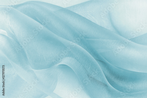 organza fabric in blue color