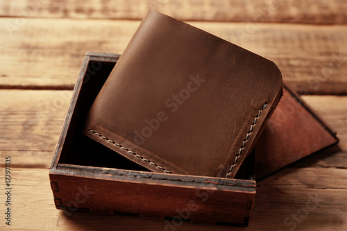 Stylish leather wallet with...