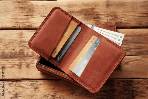 Stylish leather wallet with...