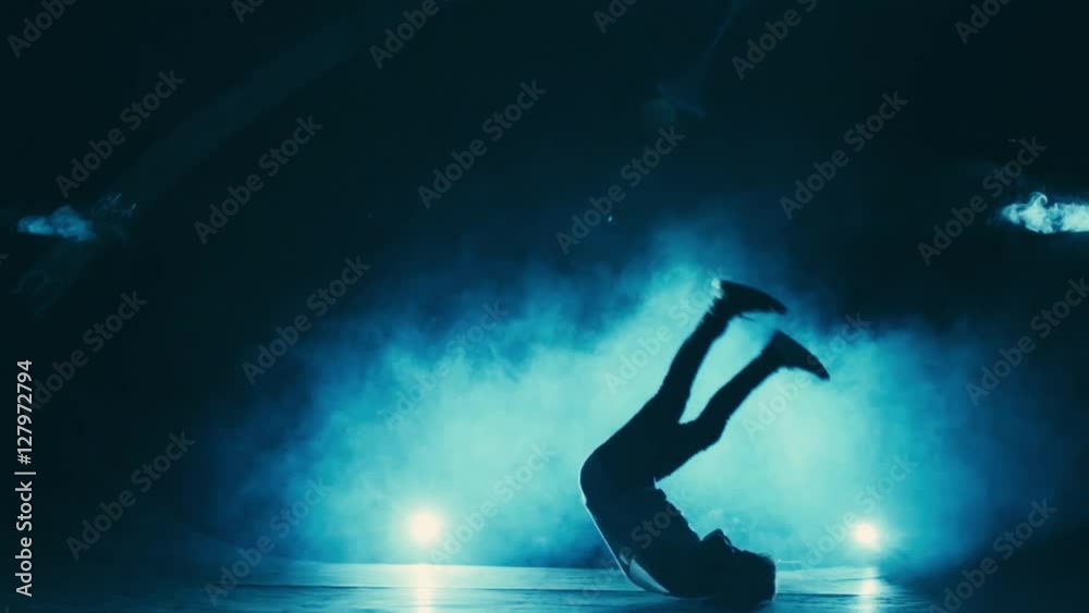 Acrobatic Dance Choreography Performance Free Runner Parkour Back Flip Slow Motion