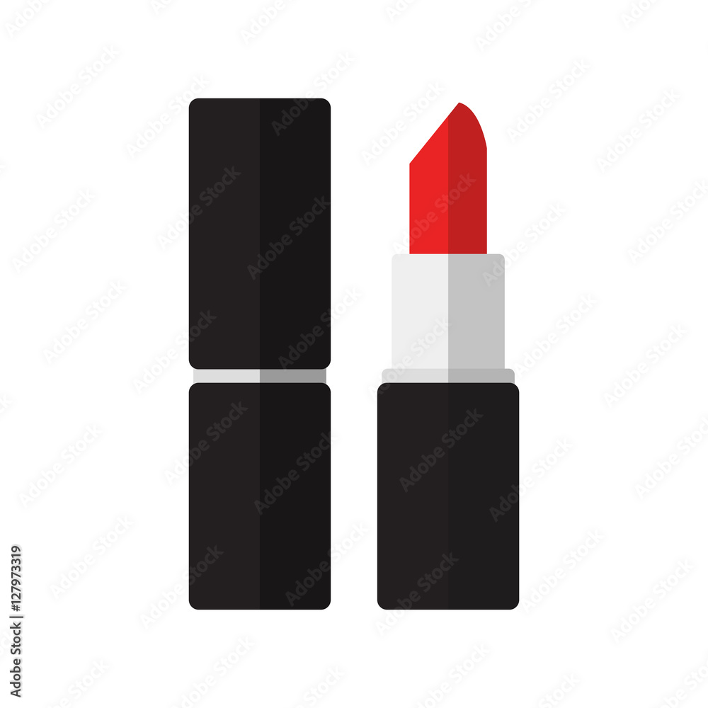 Flat icon red lipstick. Vector illustration. Stock Vector | Adobe Stock
