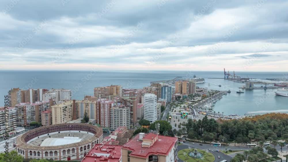 Day to night time-lapse video of Malaga port area, Andalusia, Spain
Day to night time-lapse video of Malaga port area, Andalusia, Spain