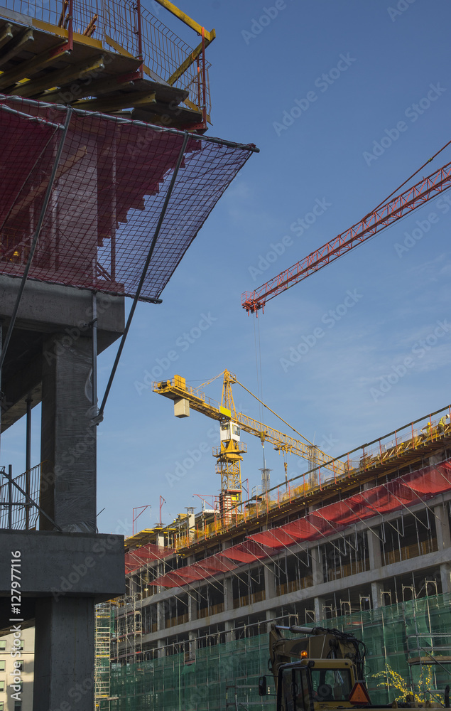 Crane on a building site
