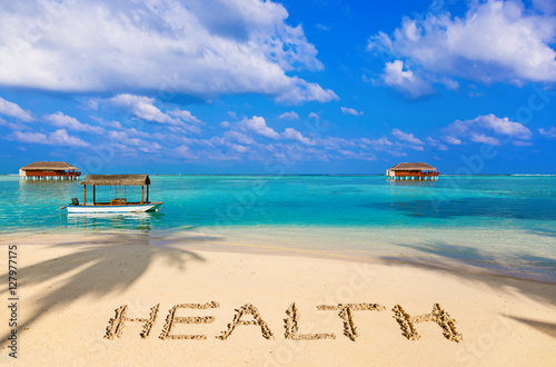 Word Health on beach © Nikolai Sorokin