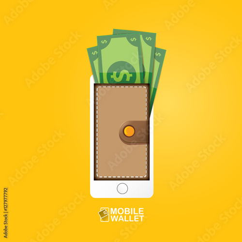 vector digital mobile e wallet vector concept