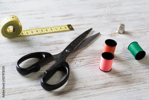 Sewing kit on table