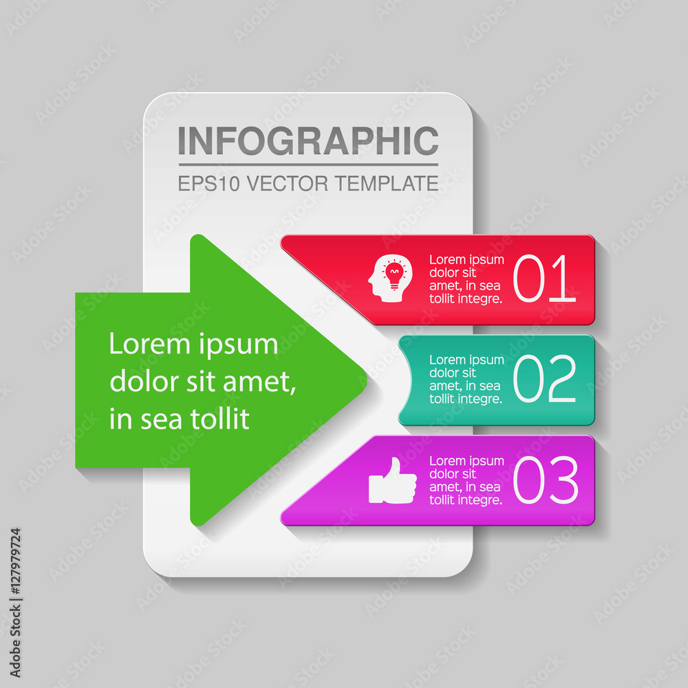 Vector infographic template, three options Vector infographic template, three options