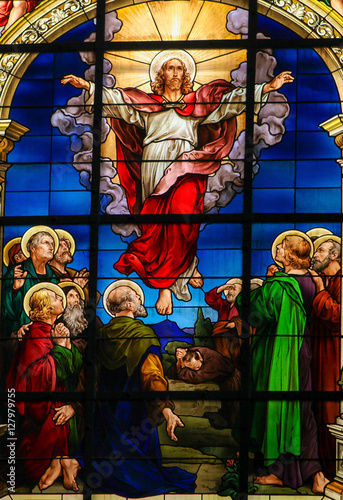 Canvas Print Ascension of Jesus Christ - Stained Glass