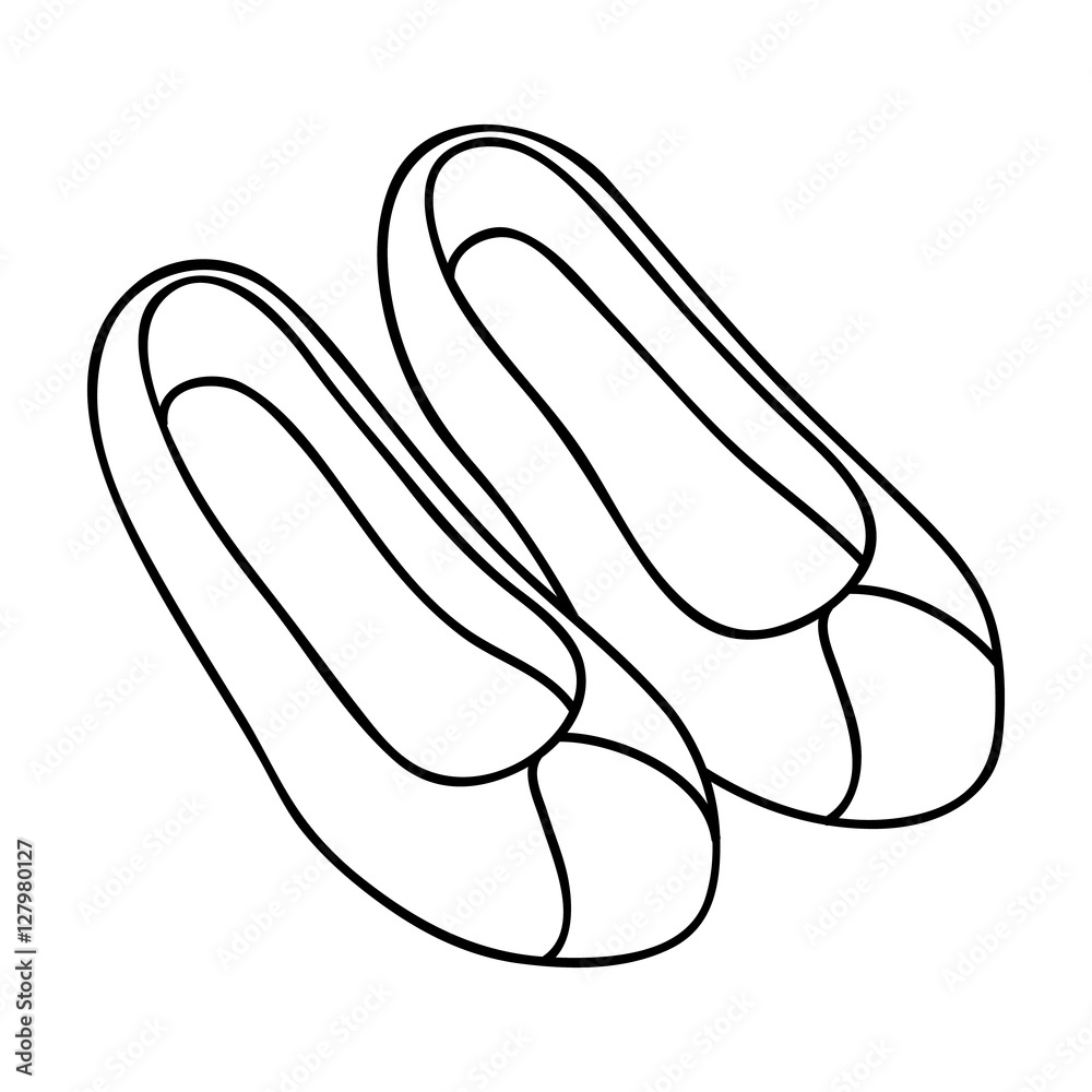 Φωτογραφία Korean traditional shoes icon in outline style isolated on white background