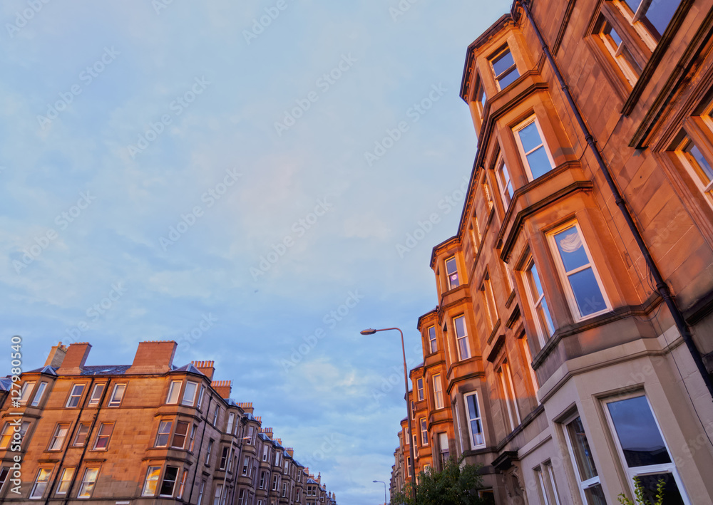 Fototapeta Terraced Houses in Edinburgh