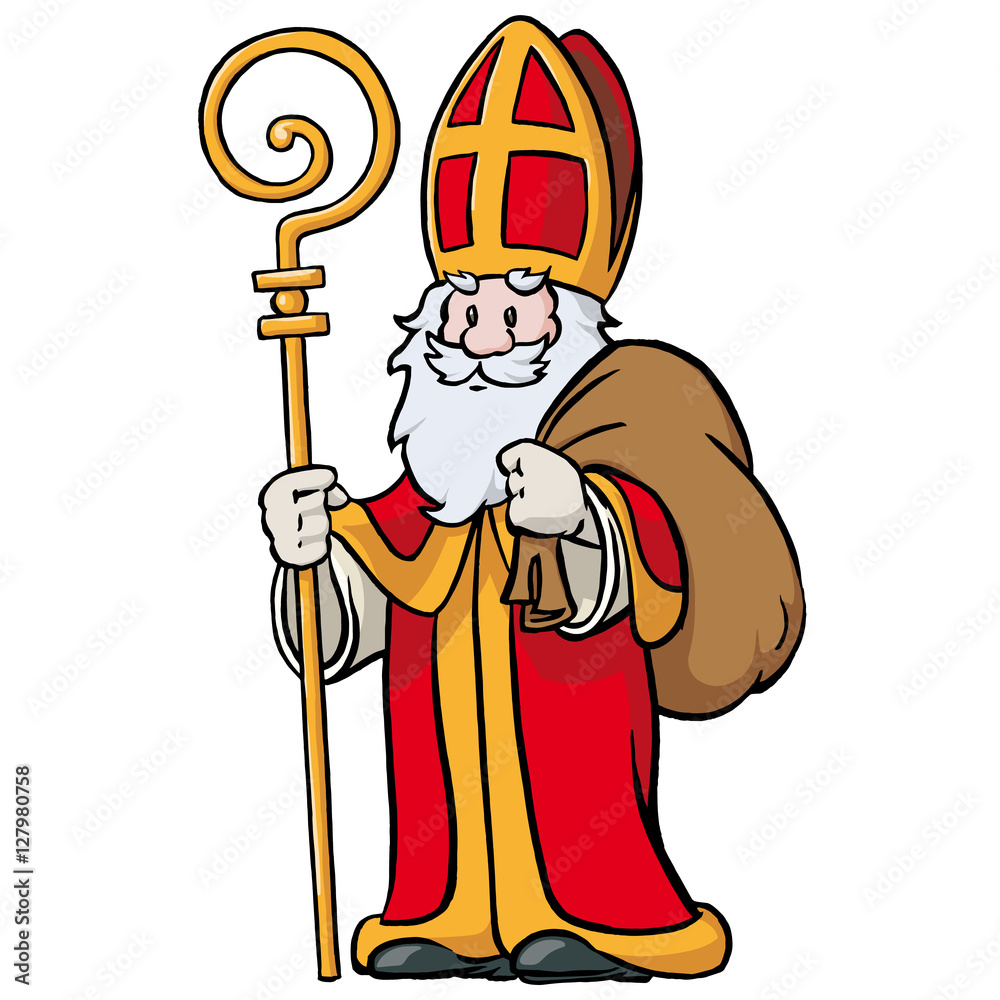 sankt nikolaus mit bischofsstab und sack Adobe Stock
