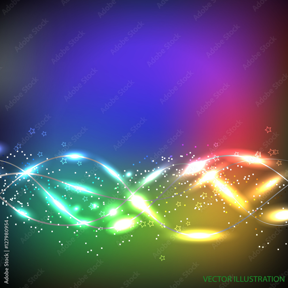 Colorfull abstract waves background. Vector illustration with different colors.