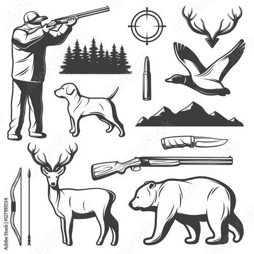 Hunting Vintage Elements Set