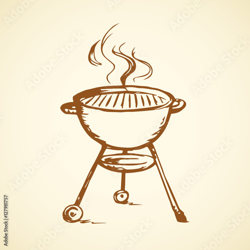 Rack for a barbecue. Vector drawing