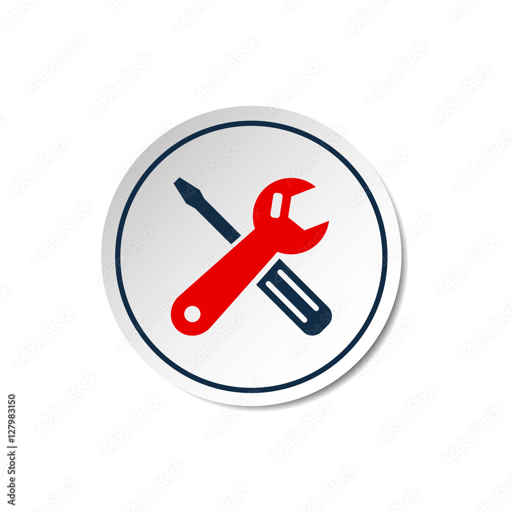 Service logo icon. Repair and maintenance color sign. Vector isolated illustration.